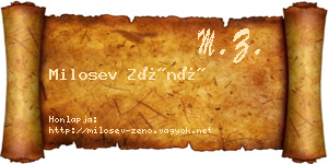 Milosev Zénó névjegykártya